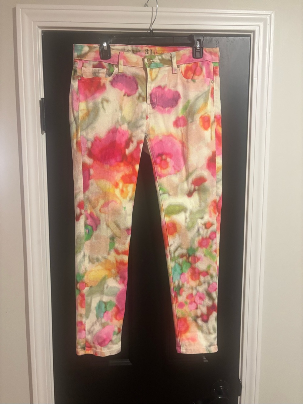 kate spade Vibrant Floral Skinny Jeans — Pink, Green, Orange